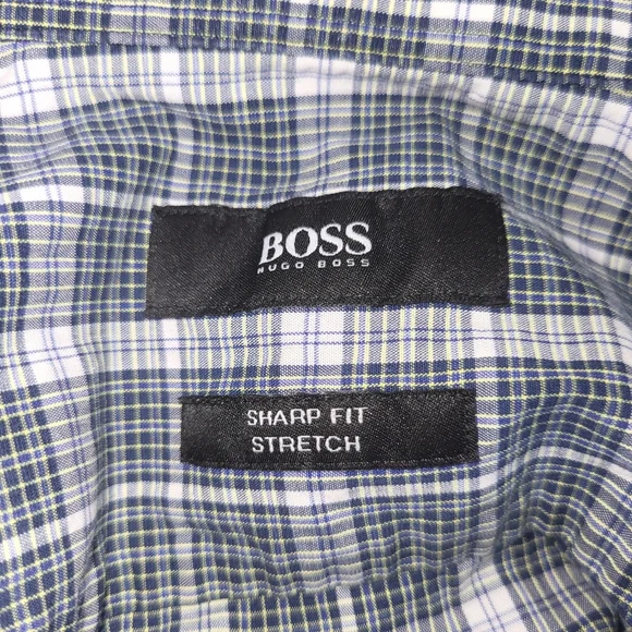 Hugo Boss Men's Plaid Button-Up Shirt, 15.5, Sharp Fit - Picture 6 of 7